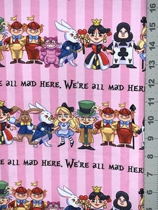 Alice in Wonderland Custom Fabric Fat Quarter 18”x28” Cotton Spandex - Picture 1 of 1
