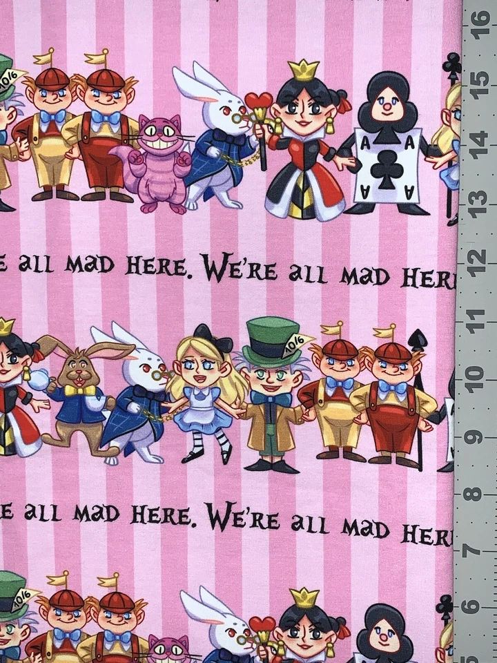 Alice in Wonderland Custom Fabric Fat Quarter 18”x28” Cotton Spandex - Image 1 of 1