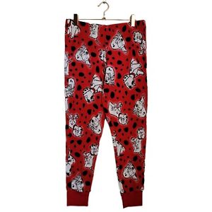 Disney Pajama Bottoms Womens S Small Red Dalmatians Thermal Joggers Pants