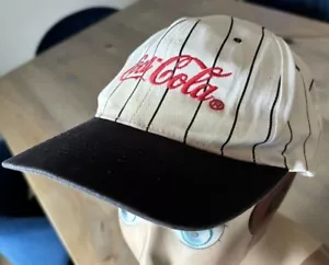 De colección Años 90 Coca-Cola Snapback Papá Gorra Sombrero KC Rayas Botella Años 90 MANCHA* - Imagen 1 de 11