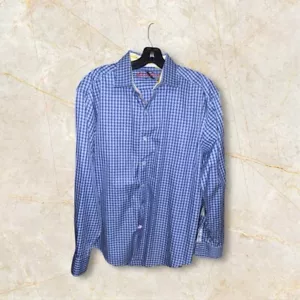 Camisa Robert Graham Para Hombre Grande Azul Colección X Guinga Ajuste A Medida Preppy - Imagen 1 de 5