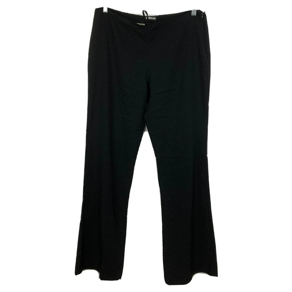 娃娃屋裤子女式青少年 13 14 黑色弹力复古低腰喇叭 90 年代 Y2K — 第 1/4 张图片