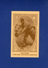 JOE JUDGE, Washington Senators ~ 1922 American Caramel E120 REPRINT