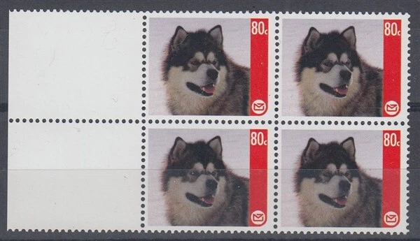 NEW ZEALAND 2014 HUSKY ANTARCTIC SOC SHEET 80c CAL BLK (x4) MINT ID071/CAL828347 - Image 1 of 1