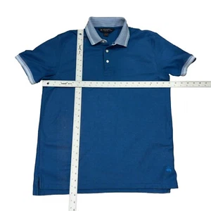 Camisa Polo Brooks Brothers Hombre Talla Grande Azul Manga Corta Cuello Calce Ajustado - Imagen 1 de 9