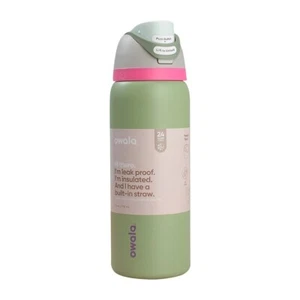 OWALA SALVIA VERDE ROSA GRIS ACERO INOXIDABLE BOTELLA DE AGUA AISLADA 40 OZ NUEVO - Imagen 1 de 5