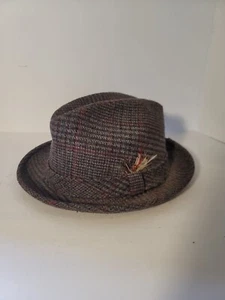 Dorfman Pacific  Hat Cap Khaki  Vintage Small red/ grey Ganster Style - Picture 1 of 11