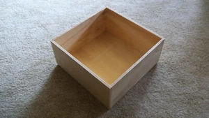 Unfinished Wood Craft Square Box from Reclaimed Wood; Standard or Custom Size - Picture 1 of 3