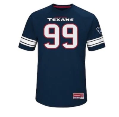 Camiseta para hombre Majestic Houston Texans J. J. Watt Hashmark azul marino talla: M precio de venta sugerido por el fabricante 60,00 USD ( Foto 1 de 2