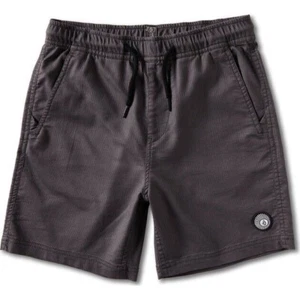 Volcom Mongrol EW 15´´ Shorts Boys Youth Elastic Waist Twill Charcoal Gray L 12 - Picture 1 of 10