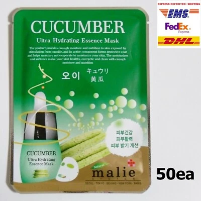 50pcs Malie CUCUMBER Face Mask Packs Sheet 0.88oz Moisture Cosmetic EXPRESS SHIP - Image 1 of 4