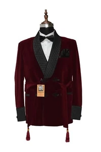 Besonderes Geschenk für ihn kastanienbraun Raucherjacken Kleider Designer Partykleidung Mantel UK - Bild 1 von 5