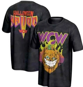 SALE !! Men's ProSphere Black WCW Halloween Havoc Pumpkin T-Shirt 2024.webp - Picture 1 of 2