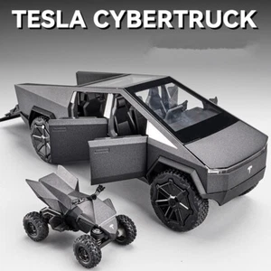 UK 1:24 Tesla Cybertruck Alloy Model Car Collection w/ Sound & Light Kids Toy - Picture 1 of 10