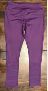 Avia Womens Purple Yoga Pants/Leggings w/ Sheer Sections on Lower Leg sz L 10-12 - Picture 1 of 4