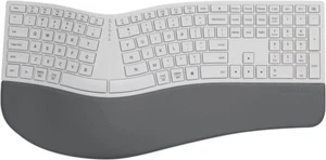 DeLUX Ergonomic Full Size Keyboard Palm Rest Split Ultra-Thin Bluetooth (White) - Picture 1 of 7