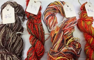 Lucci Yarns Tahiti Lot of 4 Samples Viscose/Wool/Cotton New No Labels #10 - Picture 1 of 5