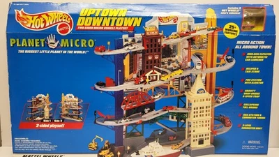 Hot Wheels Planet Micro Uptown Downtown Playset 1997 Mattel NEW Sealed w/ Cars - Image 1 of 4