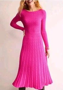 Boden Imogen Empire Strickkleid Rosa D0886 Größe UK 12R Preloved A6 - Bild 1 von 6