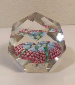 Vintage Murano Multi Faceted 2¾" Millefiori Glass Paperweight  - Picture 1 of 8