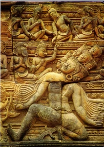 Postcard Banteay Srei Temple Siem Reap Cambodia detailed carving - Picture 1 of 2
