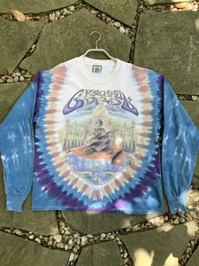 2001 L. Liquid Blue Grateful Dead Tie Dye Snake Charmer Long Sleeve T Shirt GDP - Picture 1 of 12