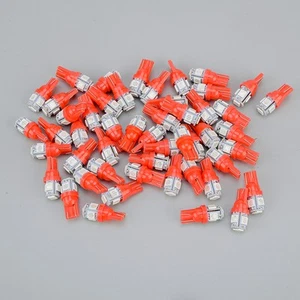 50x Super Red T10 LED Bulbs Interior Number License Plate Light Lamp JT - Picture 1 of 5