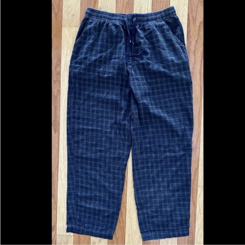 PANTALONES DE SALÓN PIJAMA DE FRANELA VINTAGE AÑOS 90 GB por GEOFFREY BEENE PARA HOMBRE M Foto 1 de 4