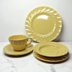 Gelb Poppytrail Yorkshire Swirl Gedeck Abendessen Salat Suppe Kaffee Tee Tasse - Bild 1 von 11
