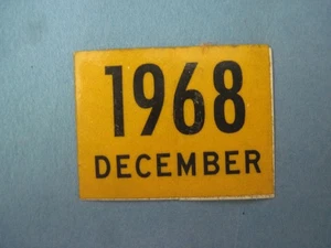 Dezember 1968 Delaware Nummernschild Aufkleber nie benutzt - Bild 1 von 1