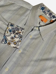 Tallia Men's L/S Size L Micro circles Flip Cuffs Long Sleeve Casual Shirt - Picture 1 of 7