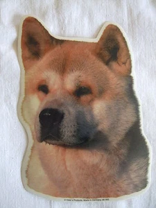 GRAND AUTOCOLLANT - motif chien tête AKITA INU ROUX - Foto 1 di 1