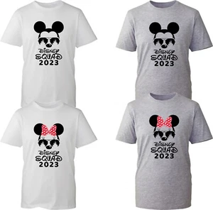 Disney Squad 2023 Mickey Minnie Mouse Pack T Shirt Cartoon Lover Unisex Gift Top - Picture 1 of 6