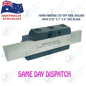 Clamp Type Parting Cut Off Tool Holder 16mm Shank With 3/16" x 1" x 6" Hss Blade - Picture 1 of 3