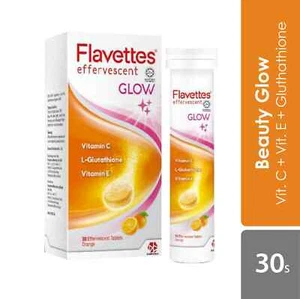 FLAVETTES Effervescent GLOW Vitamin C 1000mg Orange For Hair and Skin Health 30s - Picture 1 of 3