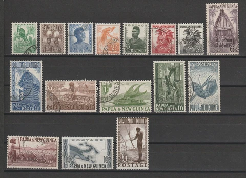 PAPUA NEW GUINEA 1952/8 SG 1/15 USED Cat £30 Cover