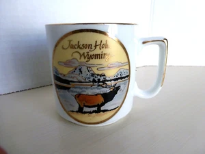 Vintage Jackson Hole Wyoming Moose Elk Coffee Mug Cup - Picture 1 of 9