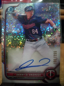 DANNY DE ANDRADE 2022 Bowman cromo refractor de motas automático #DDE Twins 190/299 - Imagen 1 de 1