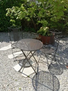 Gartenmöbelset Broder dunkelbraun Metall Gartentisch Gartenstuhl Tischset Balkon - Bild 1 von 6