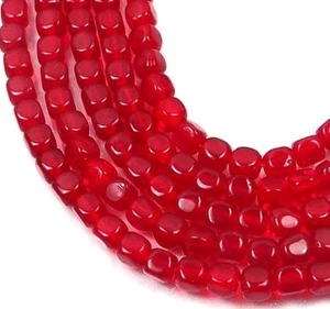 4 mm Cubo de Vidrio Checo Cuentas Teniente Siam Rojo (100) - Imagen 1 de 3