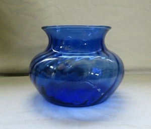 Vintage Cobalt Spiral Optic Vase - Picture 1 of 3