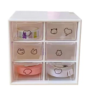 Desk Drawer Organizer Box 6 Drawer Multi Functional Cosmetic Storage Organizer - Picture 1 of 12