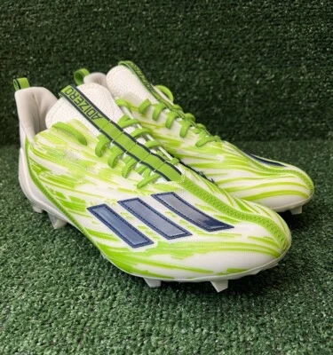 Adidas Adizero Football Cleats White Green Mens Size 11 Seahawks Colors HR1591 - Image 1 of 4