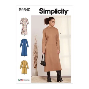 Simplicity Sewing Pattern S9640h5 Misses’ Dolman Sleeve Dresses size 6-14 - Picture 1 of 7