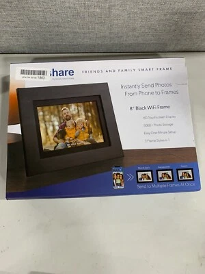 PhotoShare Friends and Family Smart Frame 8" Digital Photo Frame, Black - Image 1 of 3