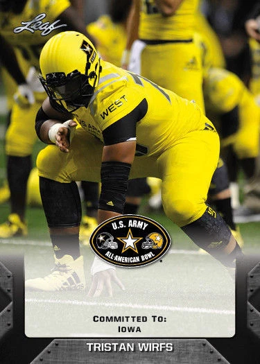 TRISTAN WIRFS 2017 LEAF 1ST EVER PRINTED HIGH SCHOOL ARMY ROOKIE CARD! - Image 1 of 1