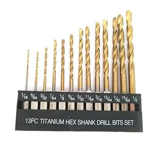 Sechskant Bohrer Set 13tlg Schnellwechsel Schaft Premium HSS Titan Holz Stahl Metall - Bild 1 von 5