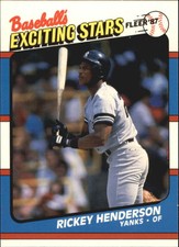 1987 Fleer Baseball Exciting Stars #24 Rickey Henderson