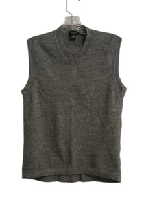 Alfani Merino Wool Fitted Big Boys Vest Medium V Neck Gray - Picture 1 of 7