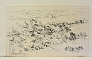 Smiths Grove Kentucky schwarz-weiß Luftbild Druck von Lana Hake - Bild 1 von 3
